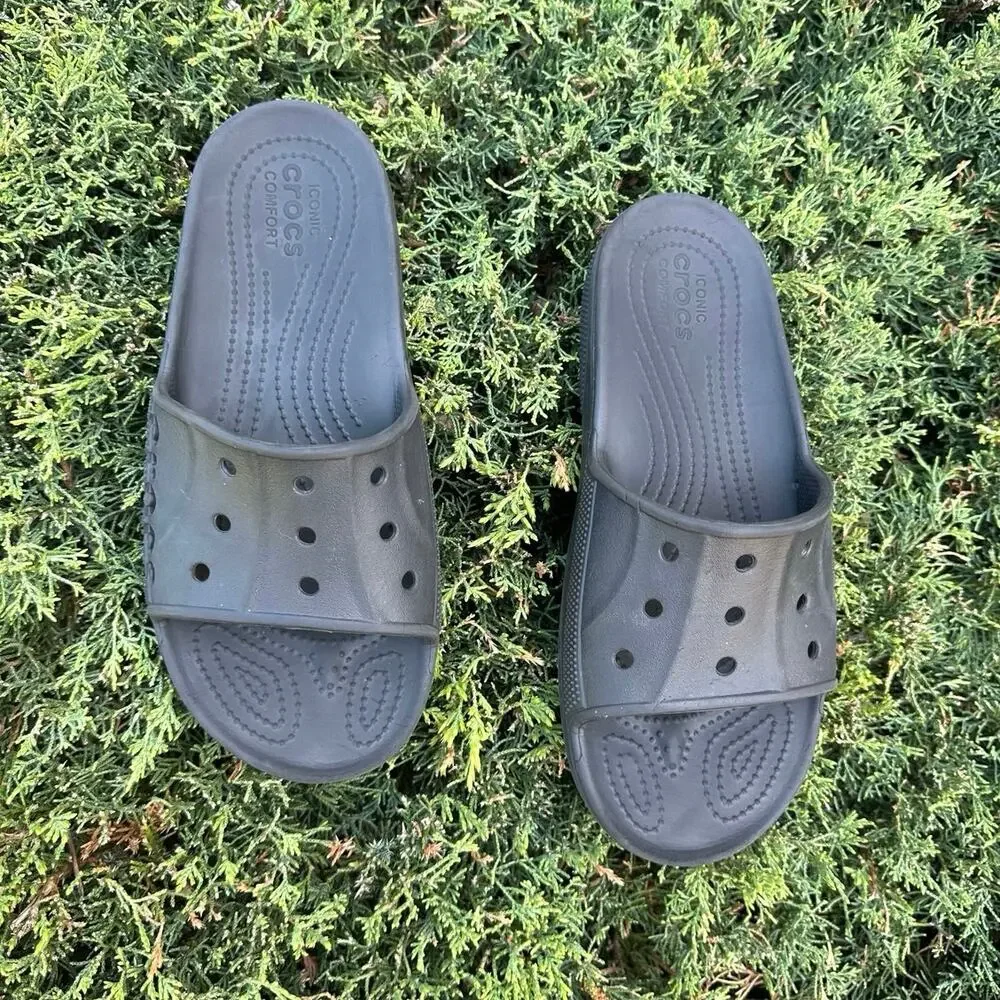 Crocs Unisex Baya II Adult Slides Size M8 W10 Black Sandals - Picture 5 of 17